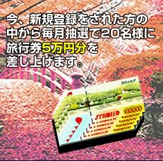 旅行券5万円分当たる！